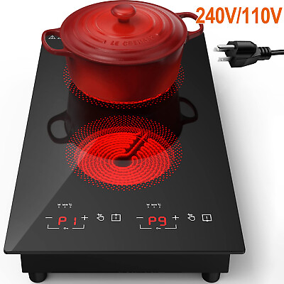 #ad 12quot; Electric Ceramic Cooktop Built in Radiant Stove Top 2 Burners 110V or 240V $109.99