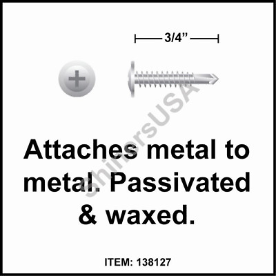 #ad 5000 410 Stainless Screw 8 18 x 3 4 TEK 2 Phillips Modified Truss #138127 $360.35