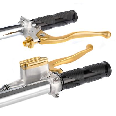 #ad Gold Silver Hand Control Reservoir Brake Clutch Levers Kit for Norton 1quot; Bar AU $712.80