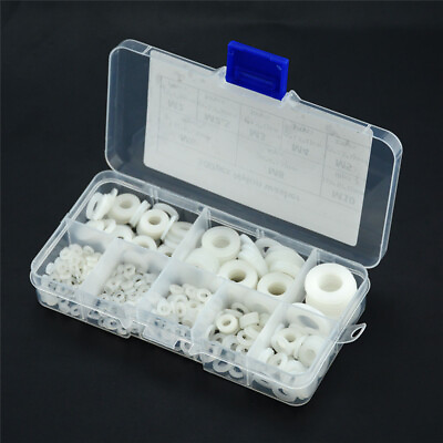 #ad 500pcs White Nylon Flat Washer Gasket Set M2 M10 Plastic Sealing O rings Kit $9.93