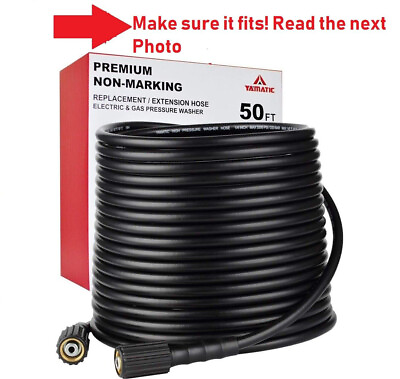#ad 50ft Premium Non marking Extension Hose Electric Gas Pressure Washer 3200psi C8 $29.75