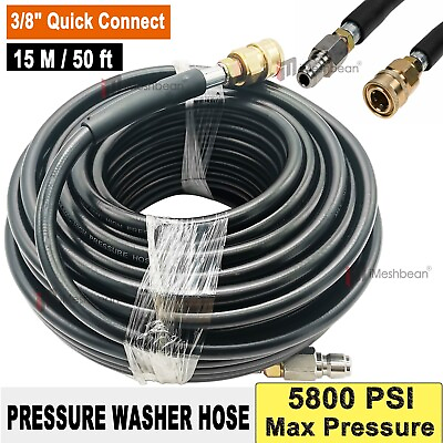 50FT 5800PSI Replacement High Pressure Power Washer Hose 3 8quot; Quick Connect #ad #ad $29.99