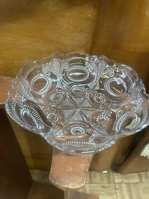 #ad antique early eapg glass ornate centerpiece bowl glass $24.99
