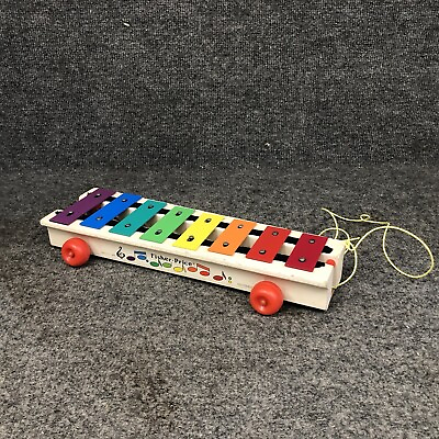 Vintage 1964 FISHER PRICE Pull A Tune W Mallet Wood amp; Metal Xylophone Toy #870 #ad #ad $14.99
