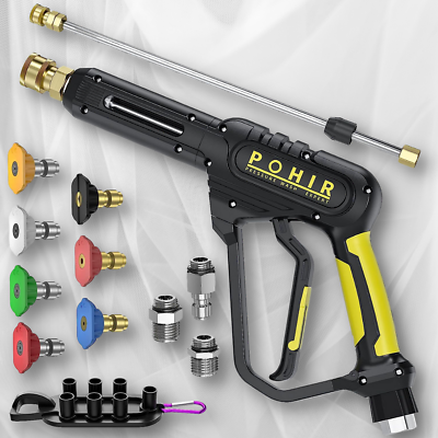#ad Pressure Washer Gun 3600 PSI with 3 8 Swivel Quick Connect Extension Wand Yellow $38.18