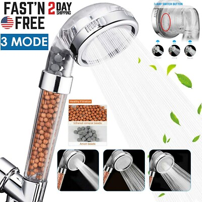 #ad Shower Head High Pressure 3 Settings Spray Handheld Shower heads with hose 5 Ft $9.99