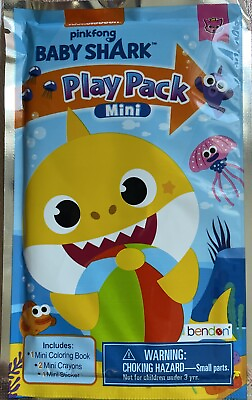 #ad Baby Shark Mini Play Pack Coloring Book With 2 Crayons And Sticker Sheet $3.00