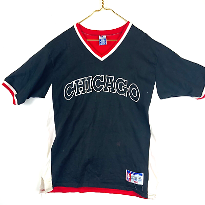 #ad Vintage Chicago Bulls Champion Shooting Shirt Size Large Red Nba $29.99
