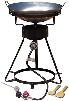 Propane Wok Pot Cooker Stir Fry Outdoor Portable 18 In W 54000 BTU Adjustable $165.99