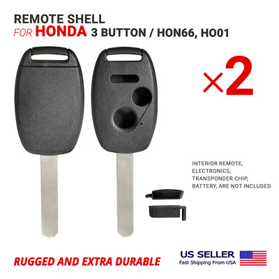 #ad 2X Remote Head Key Shell for Honda 3 Button With Blade HON66 HO01 Clip on $11.95