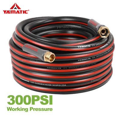 #ad YAMATIC 5.8quot; 300 psi Heavy Duty Garden Hose 5 25 50 75 100 ft Water Hose $19.08