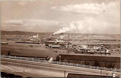 #ad Real Photo Postcard Industrial View of Tacoma Washington $10.00