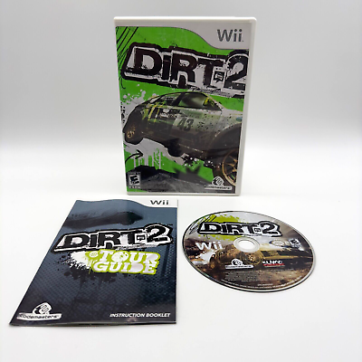 #ad DiRT 2 Nintendo Wii Codemasters 2009 CIB Complete Booklet Racing Wheel Tour $5.00