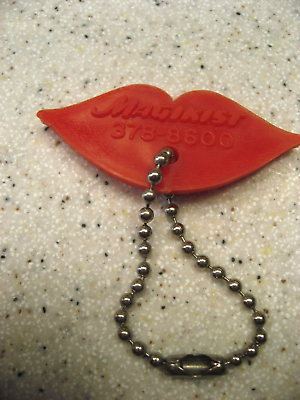 #ad Vintage Magikist Red Lips Plastic Key Chain Chicago Cleaners Phone #: 378 8600 $15.00