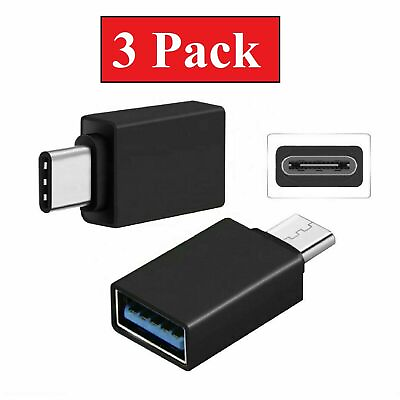 3 Pack USB C 3.1 Male to USB A Female Adapter Converter OTG Type C Android Phone $2.49