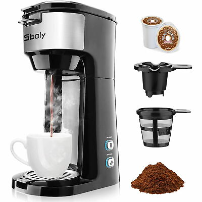 Sboly Coffee Maker fast Brewer K Cup Pod amp; Ground Coffee Single Serve Self Clean $41.99