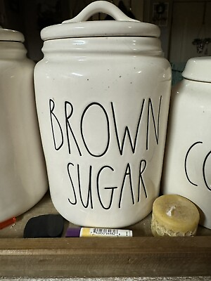 #ad Rae Dunn Large Brown Sugar Canister EUC $60.00