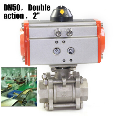 #ad #ad 2quot; 1000PSI Pneumatic Air Actuated Ball Valve Double Acting Ball Valve 3 8 Bar $96.90