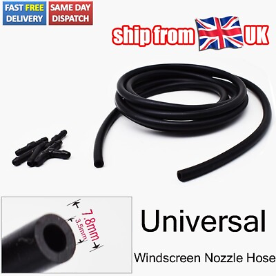 #ad Front Windshield Washer Nozzle Window Headlight Pump Hose Tube T Y Straight GBP 7.49