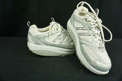 #ad Skechers Shape Ups Toning Athletic Walking Shoes Women’s Size 8 White Silver $21.21