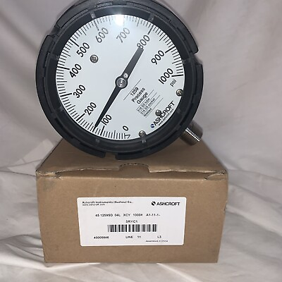 #ad #ad ASHCROFT 451259SD04L1000# Pressure Gauge0 to 1000 psi4 1 2In $39.00