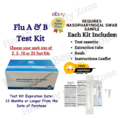 #ad Flu A amp; B Test Kit Pack 2 5 10 25 Free Shipping $19.75