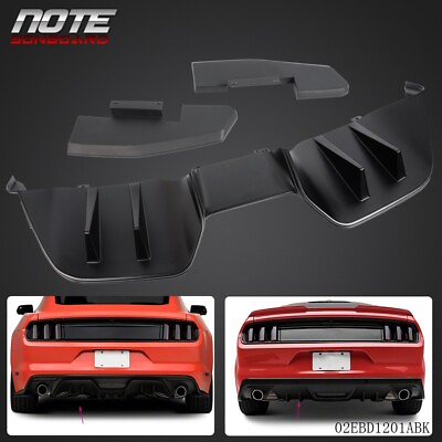 #ad Fit For Premium Ford Mustang 2015 2017 Rear Bumper Lip Diffuser w Side Valance $58.55