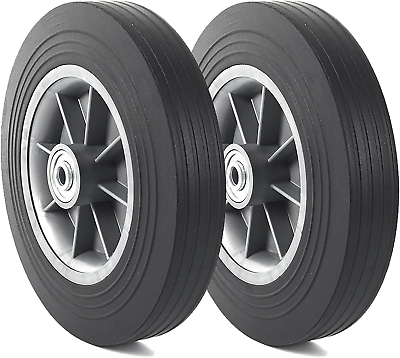 #ad 2 Pack 10#x27;#x27; X 2#x27;#x27; Flat Free Solid Rubber Tire and Wheel 3 4quot; amp; 5 8quot; amp; 1 2quot; $38.03