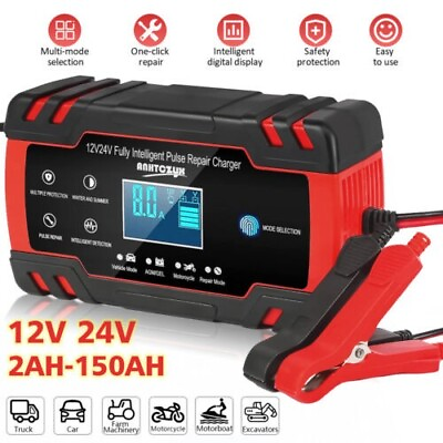 #ad 12V 24V Fully Automatic Smart Car Battery Charger Maintainer Trickle Charger $21.95