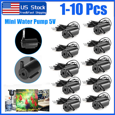 #ad 1 10 X USB Mini Water Pump Mute Small Submersible Home Garden Fountain FishTank $6.13