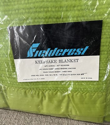 #ad New Field test Green Embroidered Blanket Made In USA $55.00