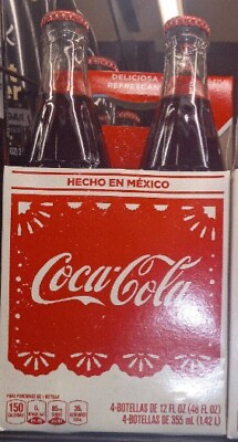 #ad Mexican Coca Cola COKE Soda 4 Pk of Glass Bottles with Real Cane Sugar Mexico $15.95