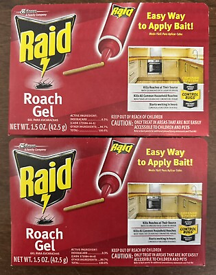 #ad Raid Roach Gel set Of 2 Control Bugs 1.5 Oz Each.Easy Way To Apply Bait $98.88