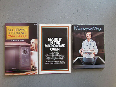 #ad Vintage Microwave Recipe Books 1970#x27;s Microwave Cooking Magic Campbell Kitchen $14.99