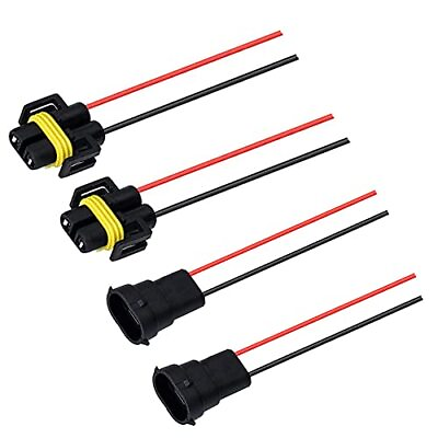 #ad Set 2 H11 H8 Pigtail Socket Wiring Harness Female and Male Connector Headlight $12.29