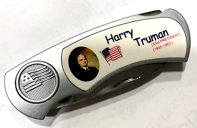 #ad Harry Truman 33rd President Fighter Plus Folding Lockback Collec.POCKET KNIFE $14.75