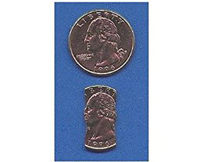 Coin In Bottle Folding Quarter Magic Pocket Trick Close Up Bite Out Gimmick Gaff $9.99