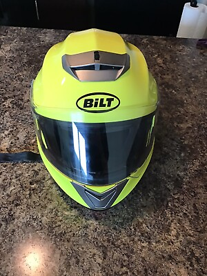 #ad Bilt Evolution Modular Motorcycle Helmet Day Glo Size Large $49.49