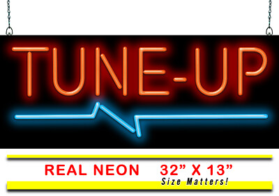 #ad Tune Up Neon Sign Jantec 32quot; x 13quot; Auto Shop Fluids Oil Parts Engine Align $389.00
