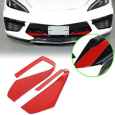 #ad Red Front Side Air Intake Vent Grille Cover Trim For Corvette C8 20 24 $69.99