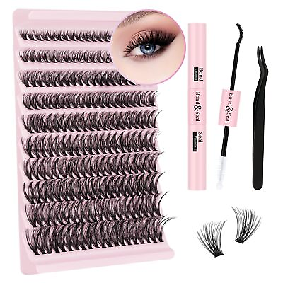 #ad DIY Lash Extension Kit Individual Eyelash Extension Kit Bamp;Q D Curl Cluster Lashe $15.37