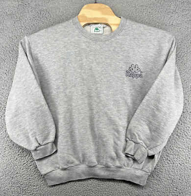 Kappa Grey Sweatshirt Made in Italy Big Back Logo 2000s Crew Neck Youth Large L #ad $44.58