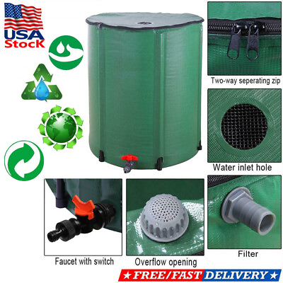 #ad #ad 50 200 Gallon Rain Barrel Folding Portable Water Collection Outdoor Collector US $51.90