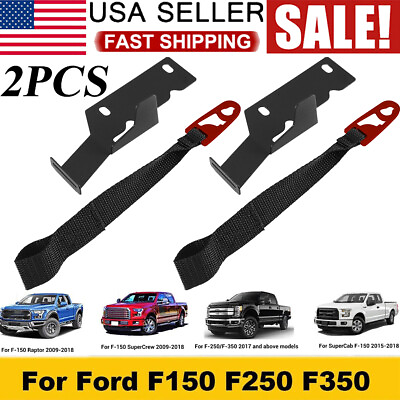 #ad 2X For 2009 2022 Ford F150F250F350 Rear Seat Quick Latch Release Kit Black Strap $12.79