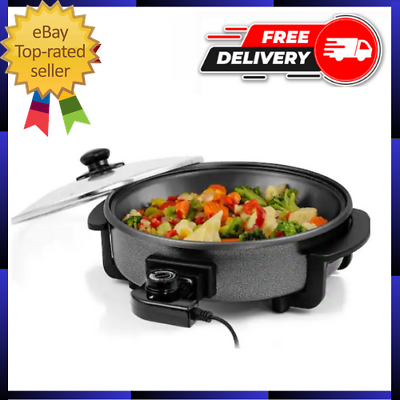 #ad 113 Sq. In. Black Electric Skillet with Nonstick Coating Frying Pan $23.15