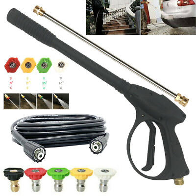 4000 PSI High Pressure Car Power Washer Spray Gun Wand Lance Nozzle Hose Kit M22 $33.99