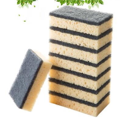 #ad 8 PCS Sponge for Cleaning Scrubber Dish Washing Brackets Heavy Duty $7.59
