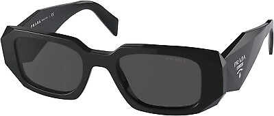 #ad Prada PR17WS 1AB5S049 Women#x27;s Sunglasses 49 mm Black Dark Grey Lens $99.99
