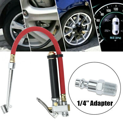 #ad Dual Head Wheel Air Pressure Filler Gauge Manometer Hose Car Tire Inflator Gun $11.65