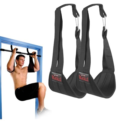 #ad Ab Hanging Straps Abdominal Muscle Sling Home Gym Pull Up bar Core Fitness Abs $14.99